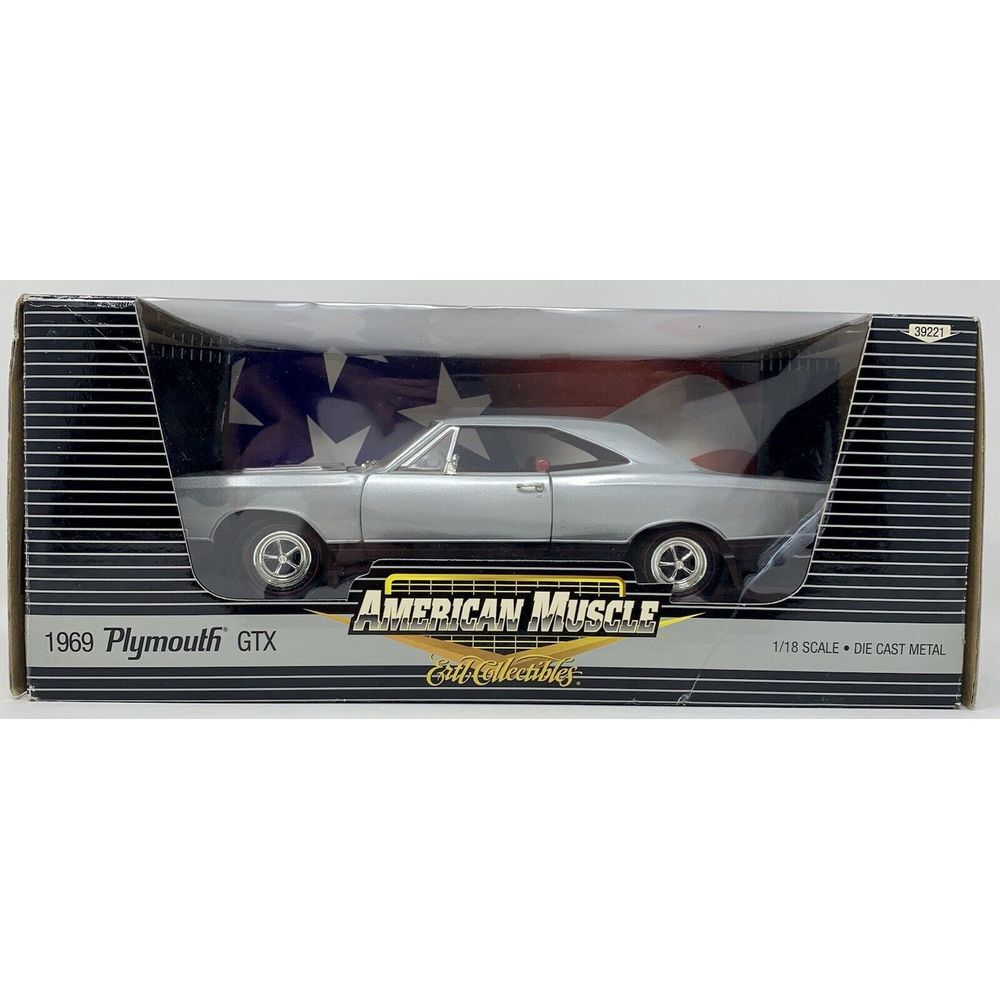 1:18 Scale 1969 Plymouth GTX  Silver/Red Interior‎ Ertl American Muscle